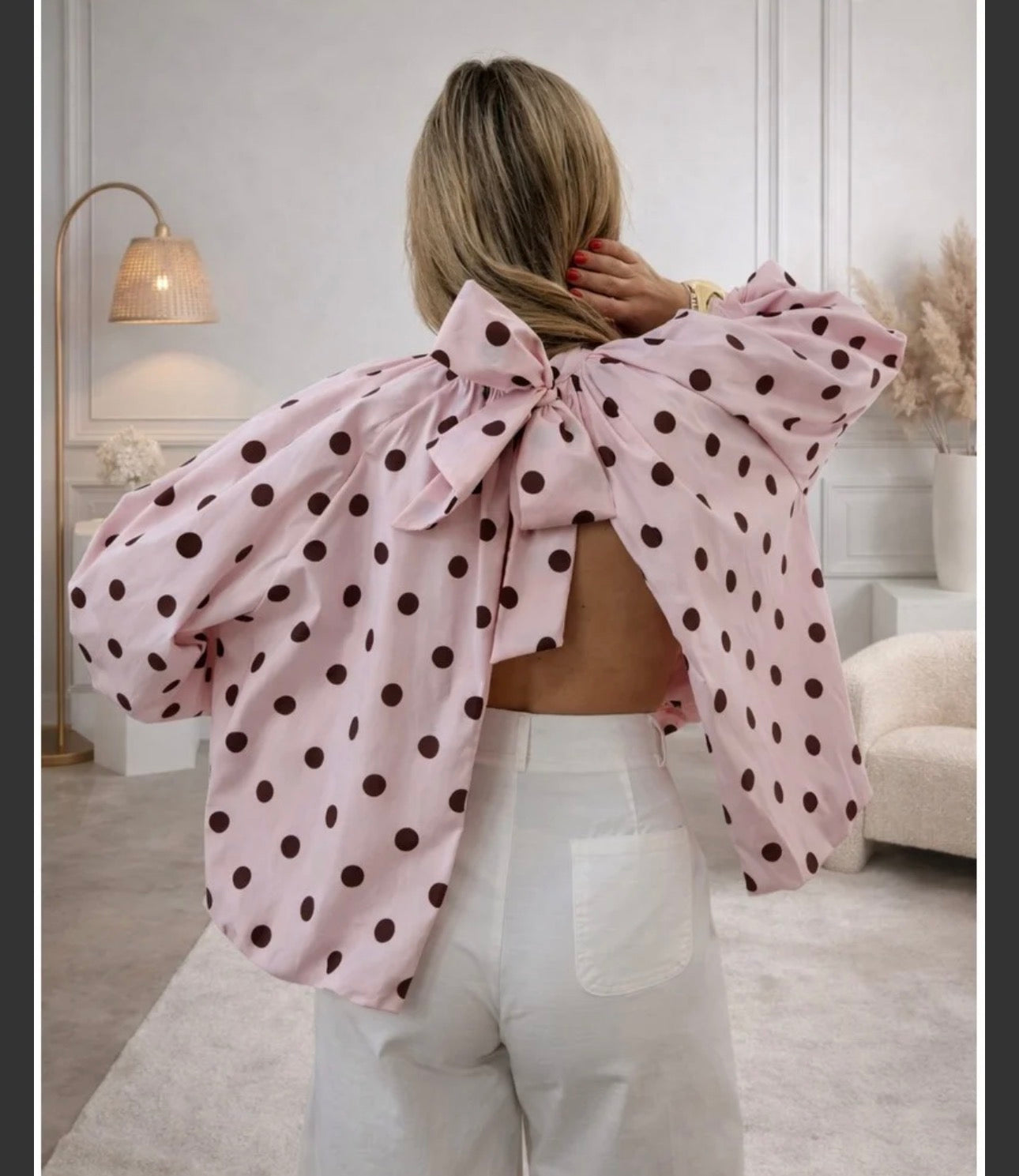 Bluse Schleifen Polka Dots