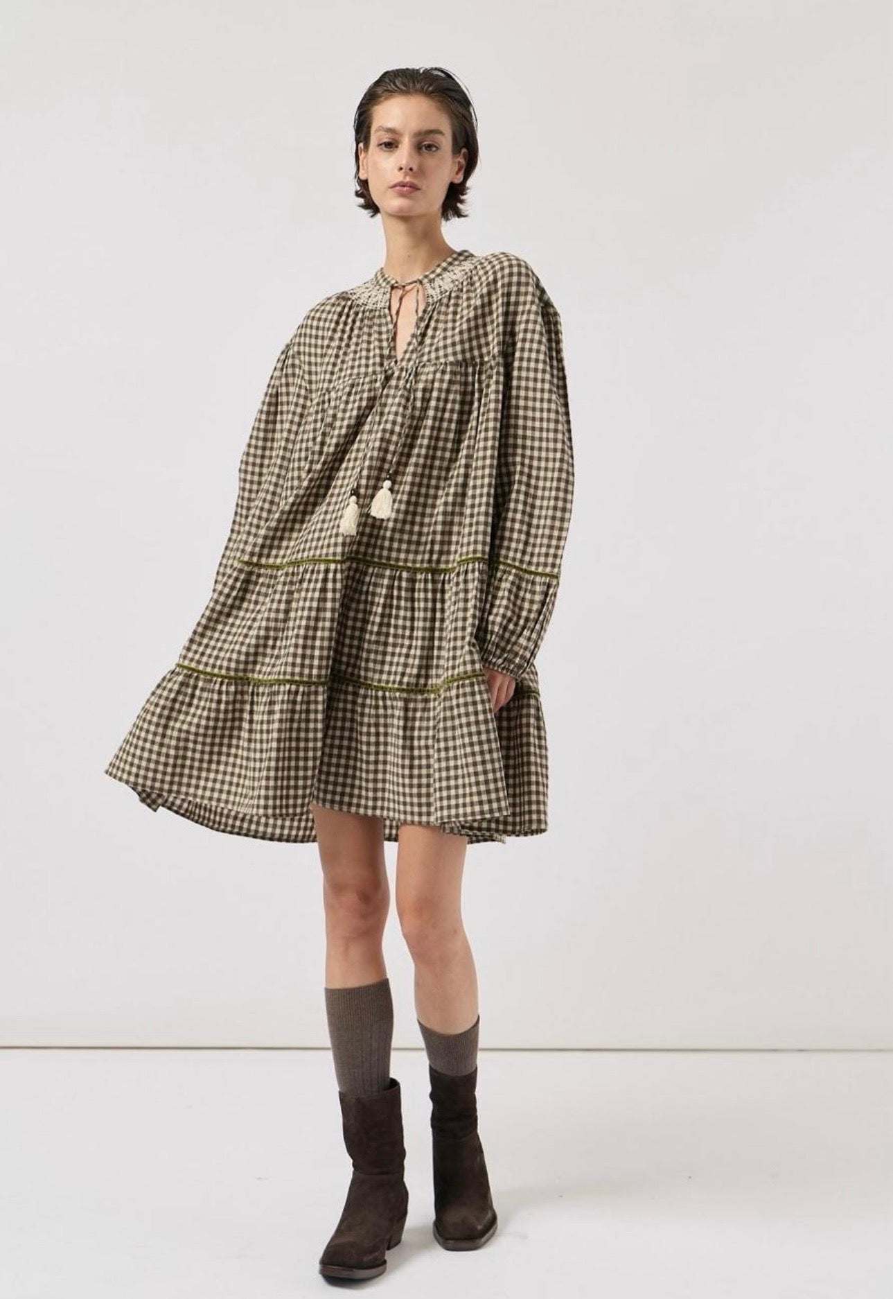 Kleid Karo Midi