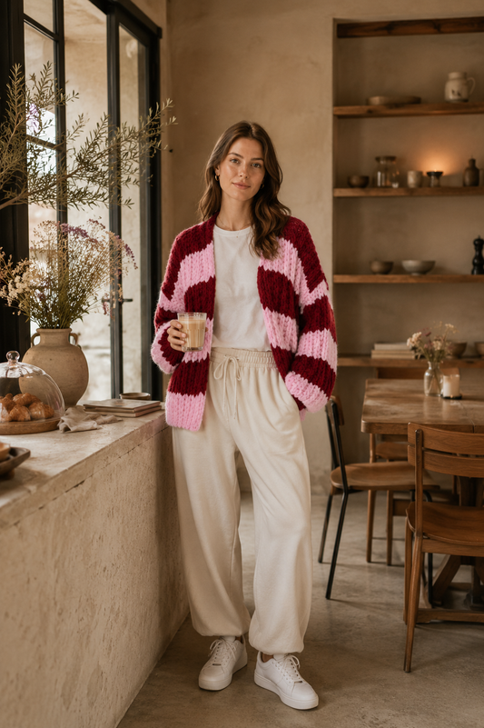 Cardigan Streifen Grobstrick