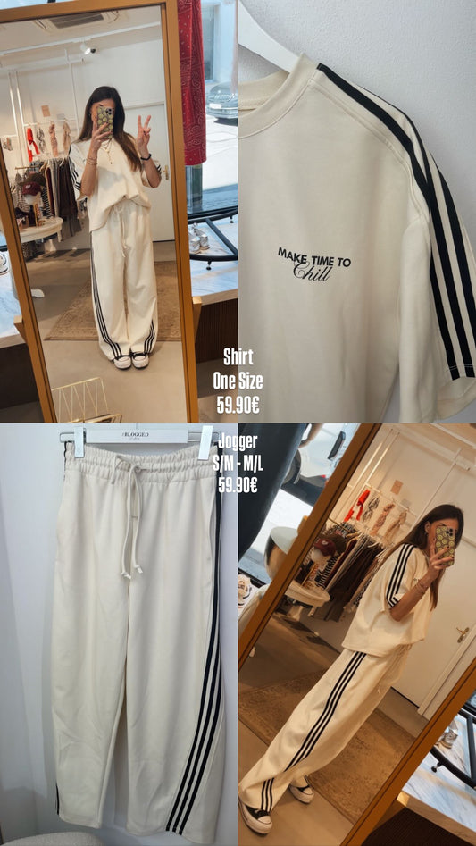 Joggingshose Barell Schwarz/Weiß