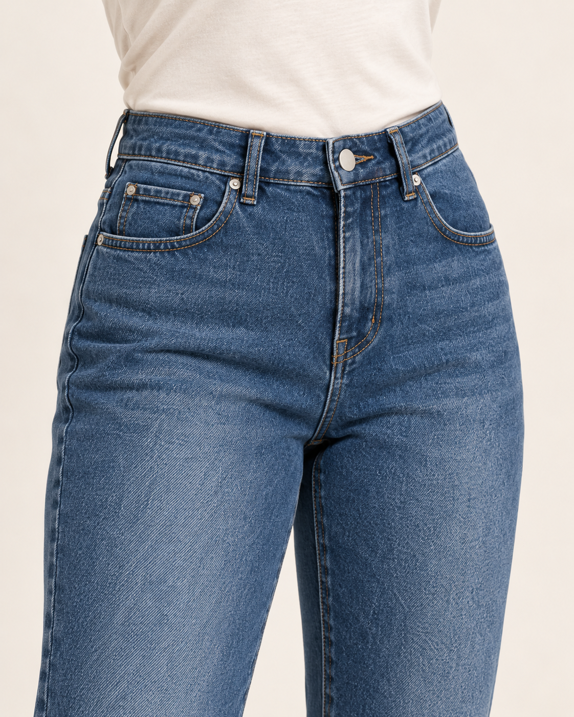 Mom-Jeans Mid Rise – Blue Denim