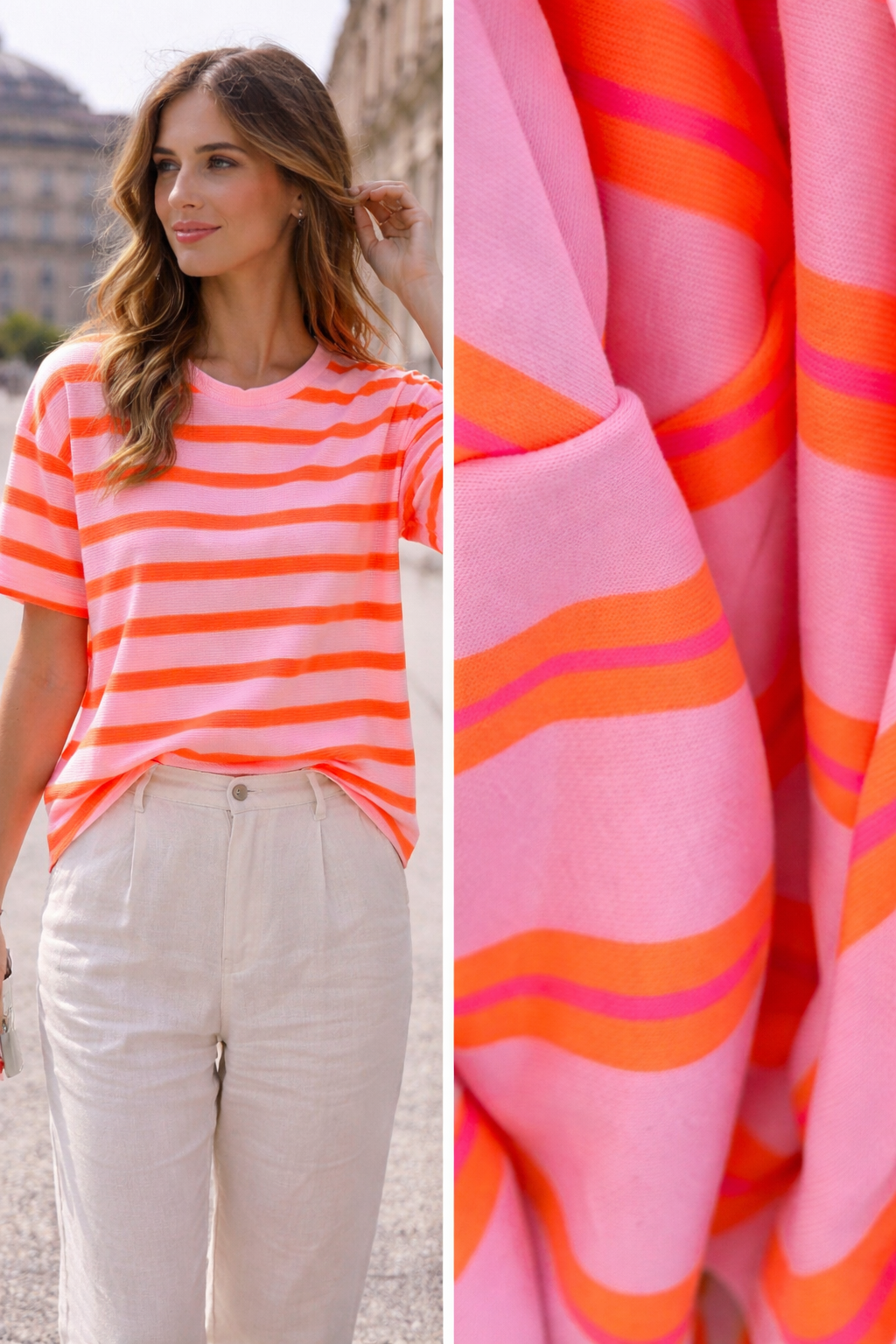Sweatshirt Kurzarm Neon Orange