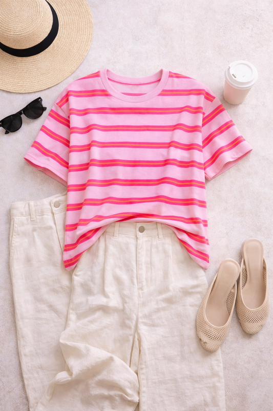 Sweatshirt Kurzarm Neon Pink