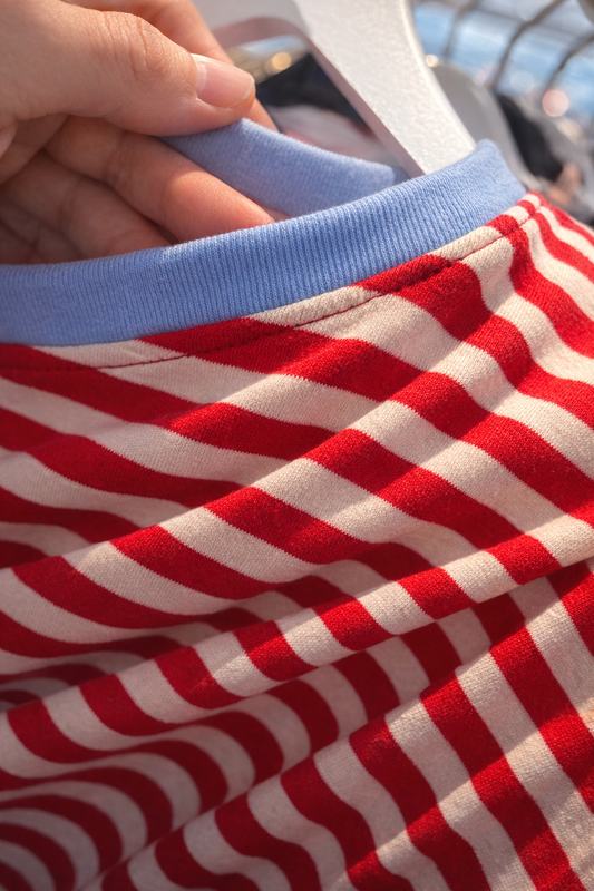 Kleid T-Shirt Rot Weiß