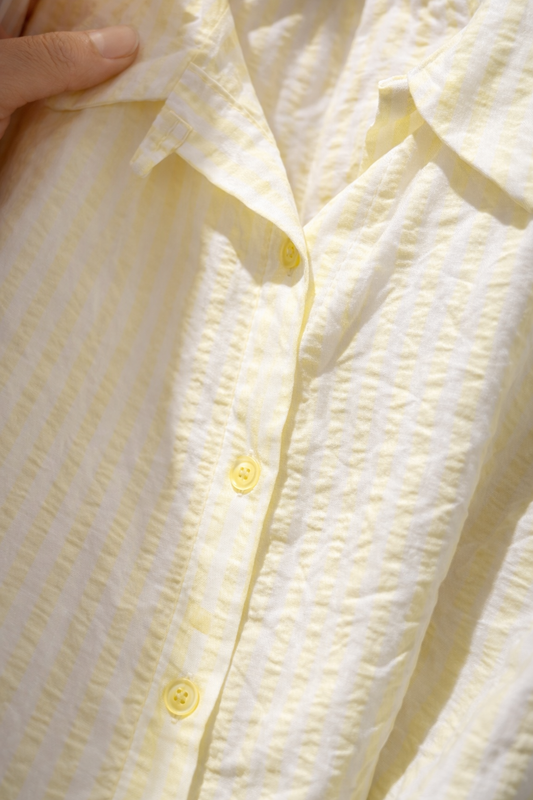 Bluse Langarm Streifen Gelb Weiß