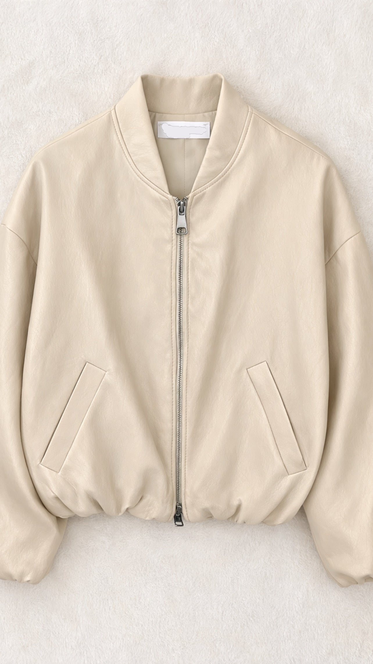 Blouson Kunstleder Beige