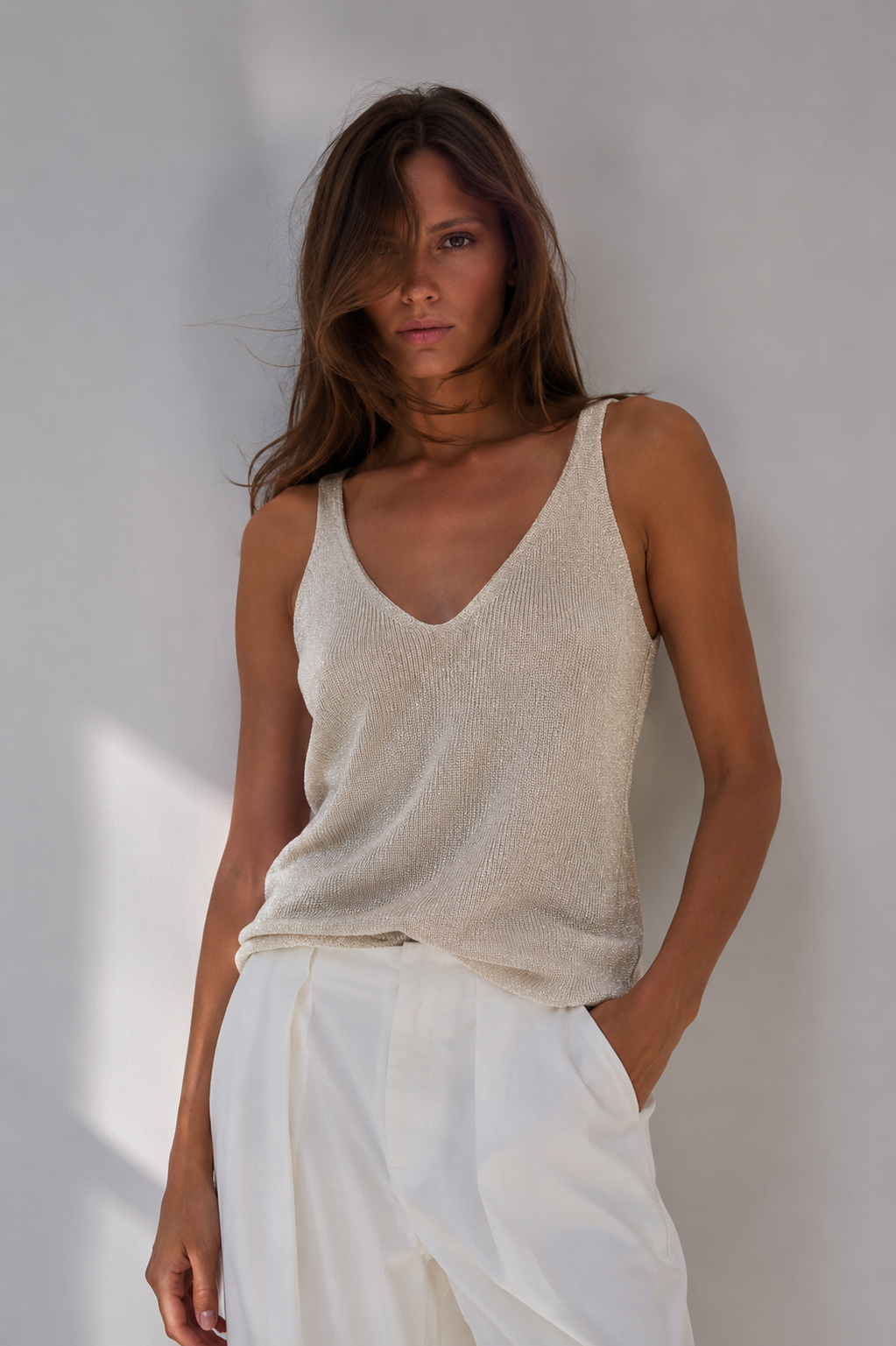 Top Beige Lurex