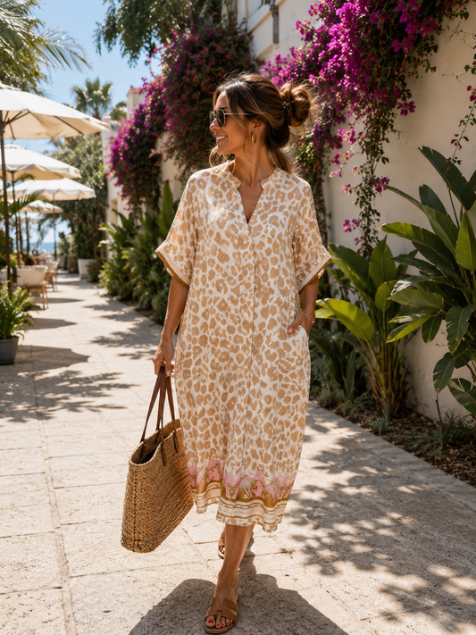 Kleid Tunika Leoprint