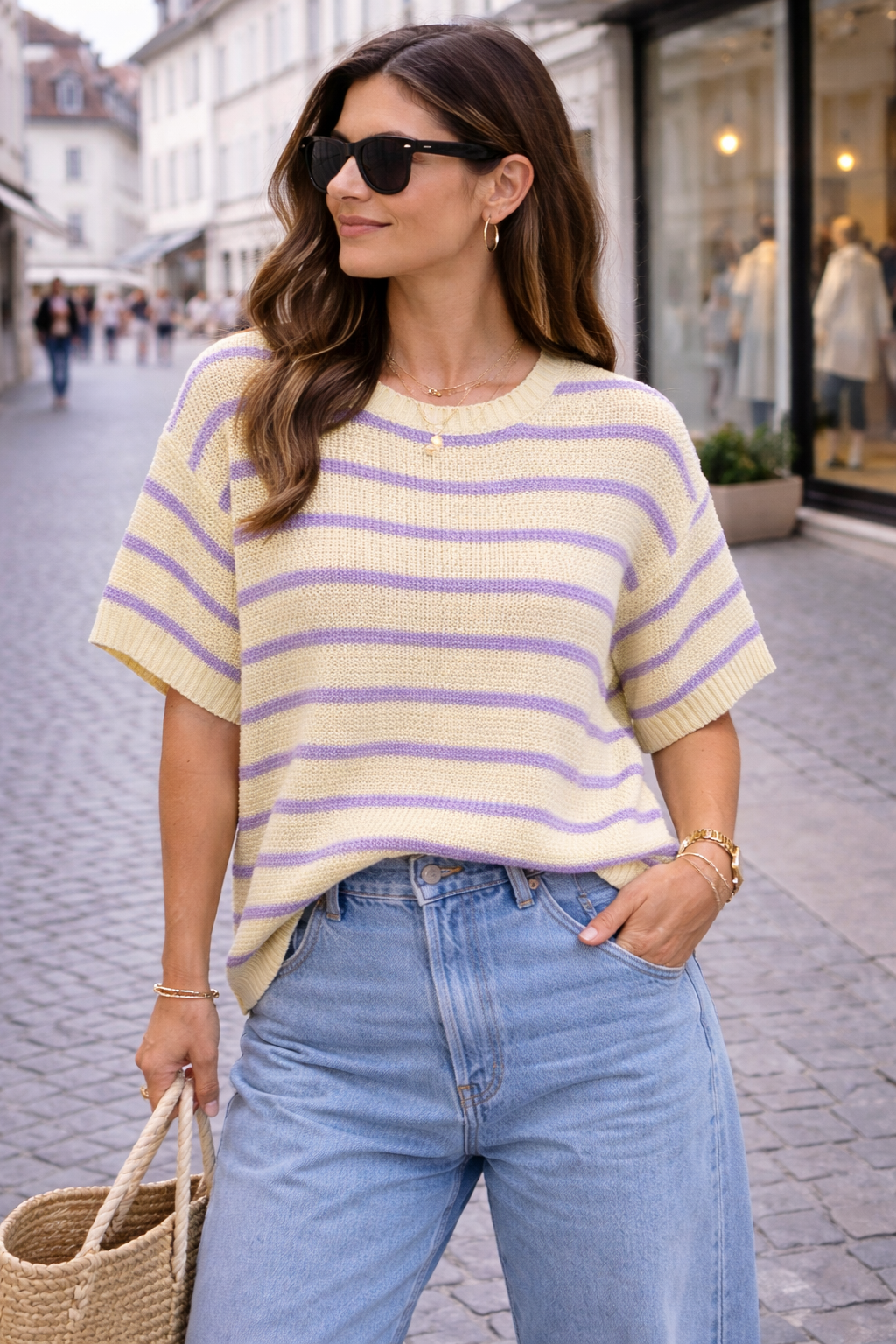 Shirt Strick Streifen