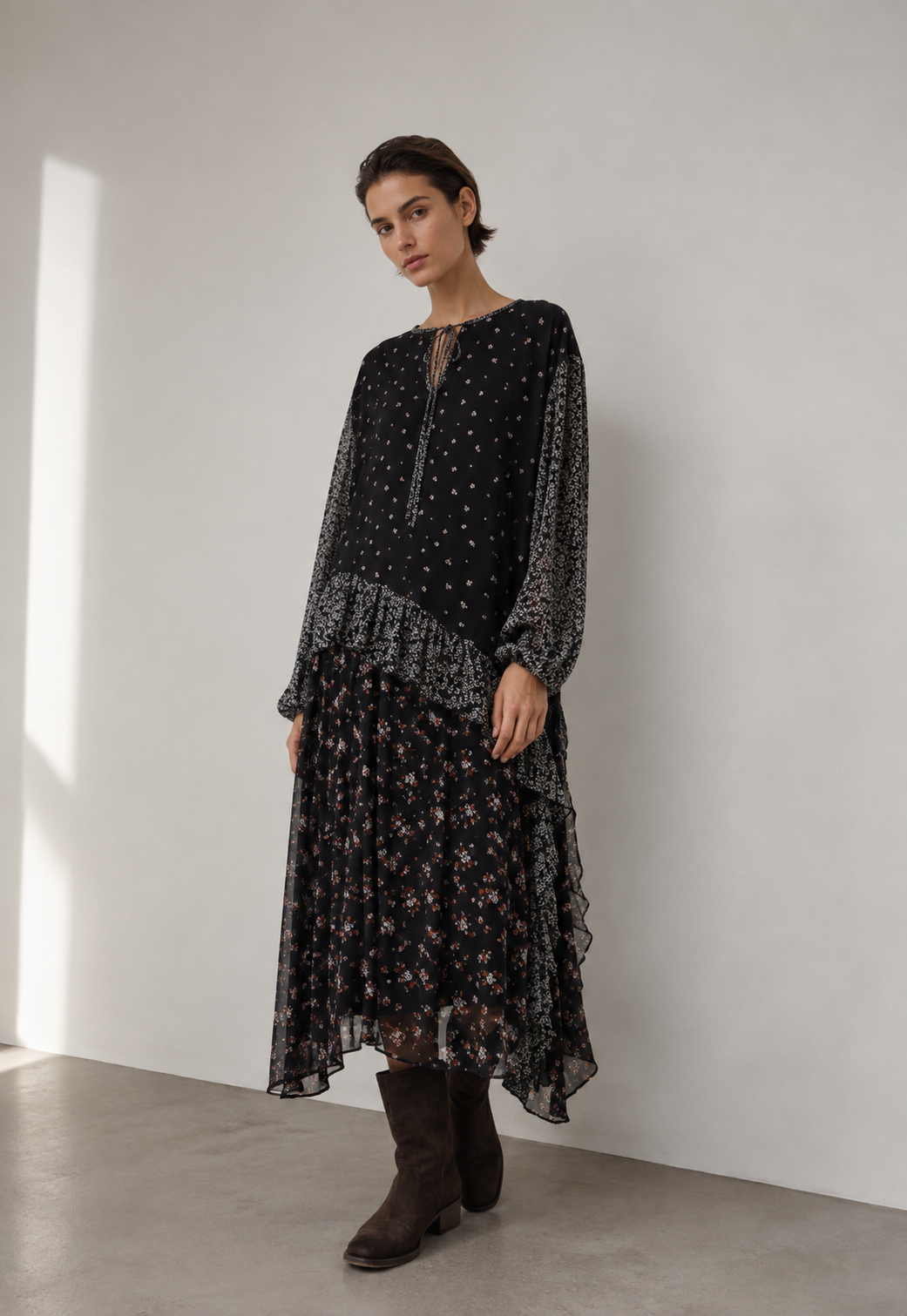 Kleid Flower Schwarz