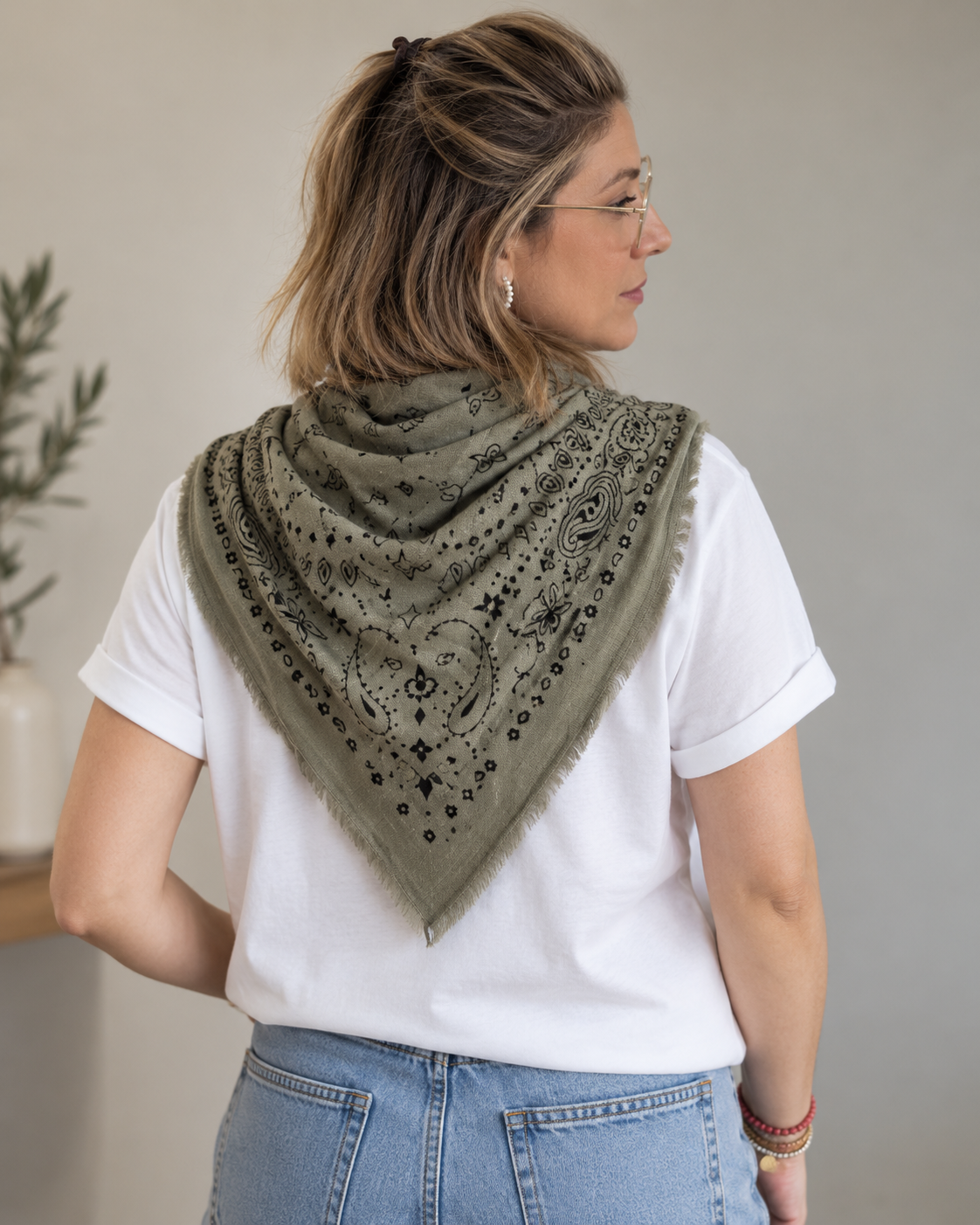 Tuch Paisley Khaki