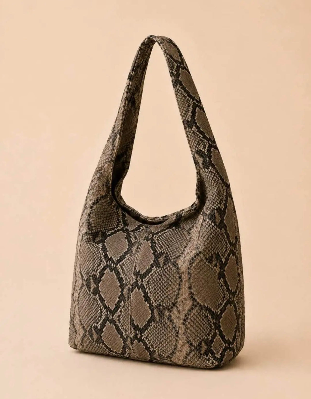 Shopper mit Schlangenprint aus echtem Leder