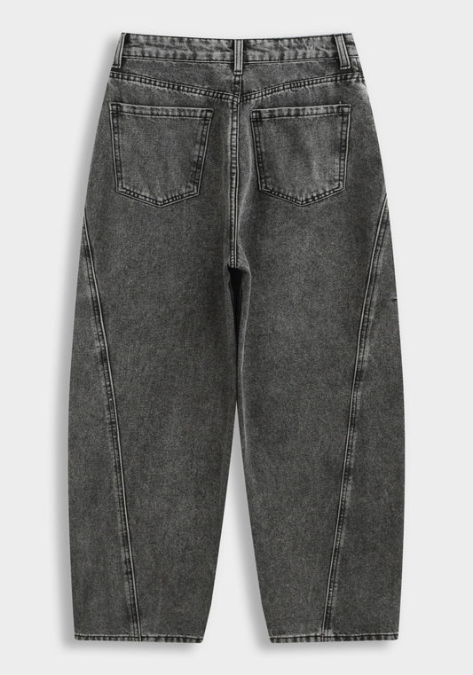 Jeans Barrel-Fit Dunkelgrau