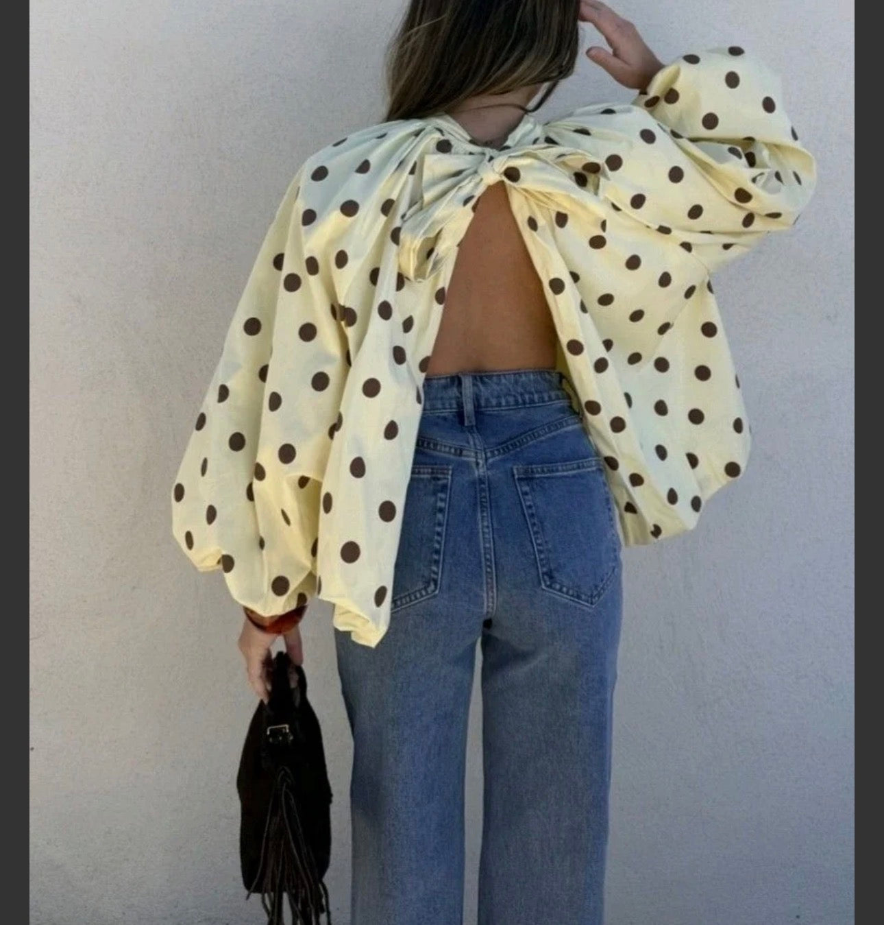 Bluse Schleifen Polka Dots