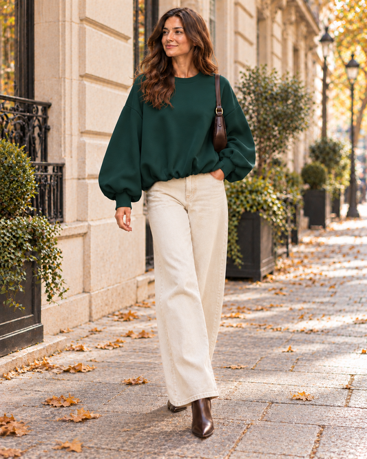 Sweater Cozy Muse – mit Ballonärmeln