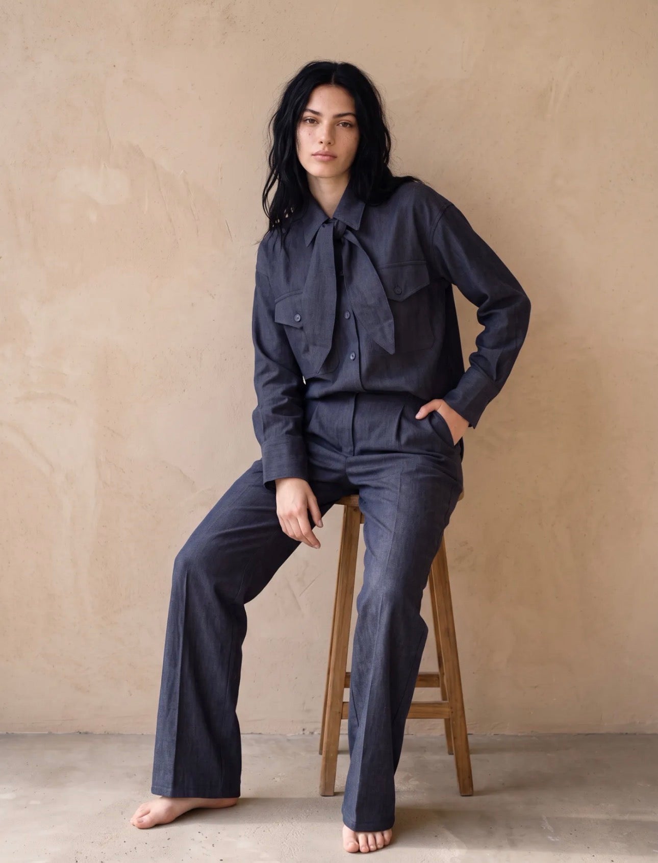 Hose Dark Blue Wide Leg