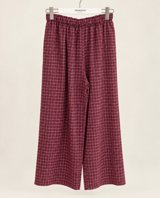Hose Karo Burgunder