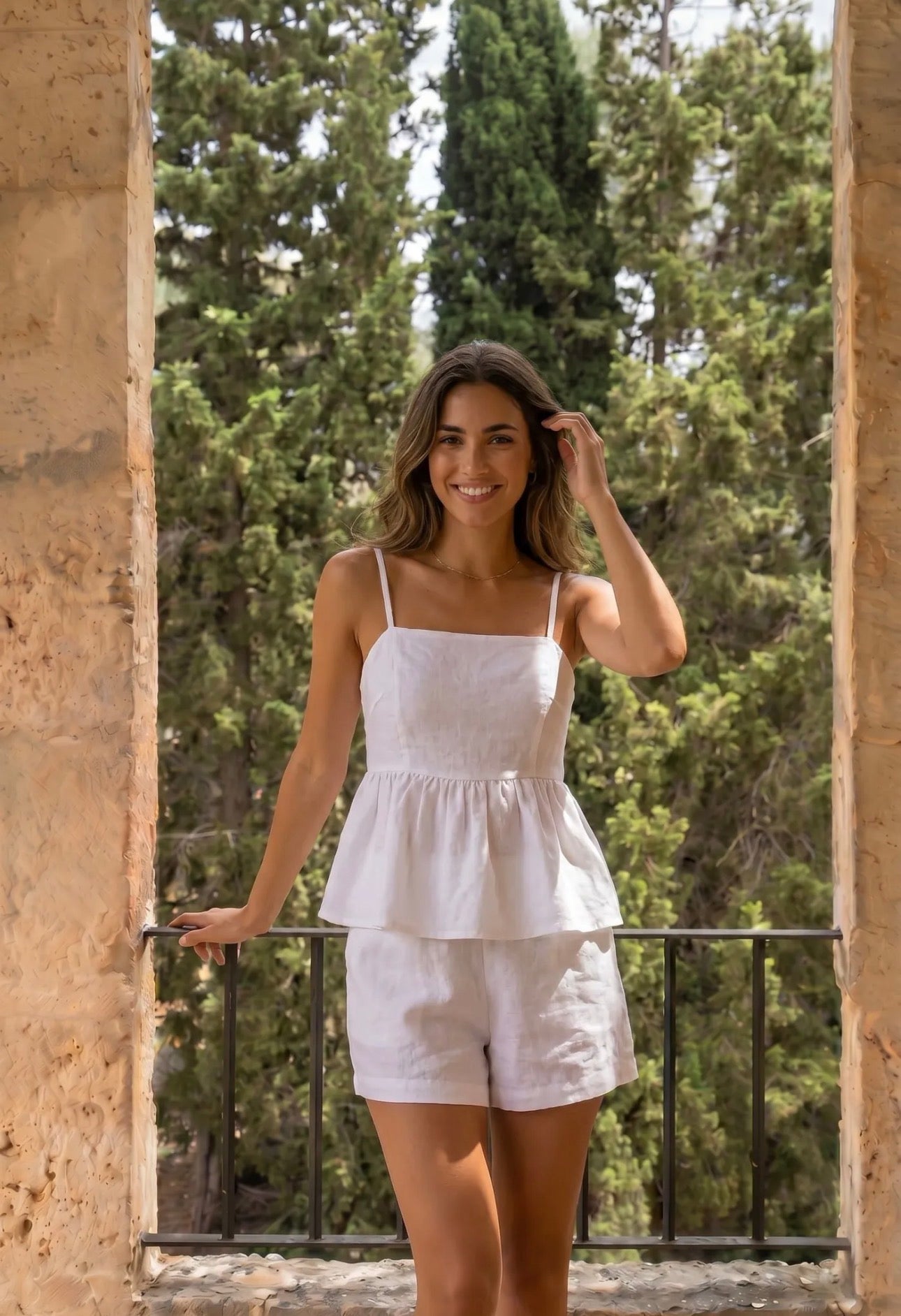 Shorts Leinen weiß