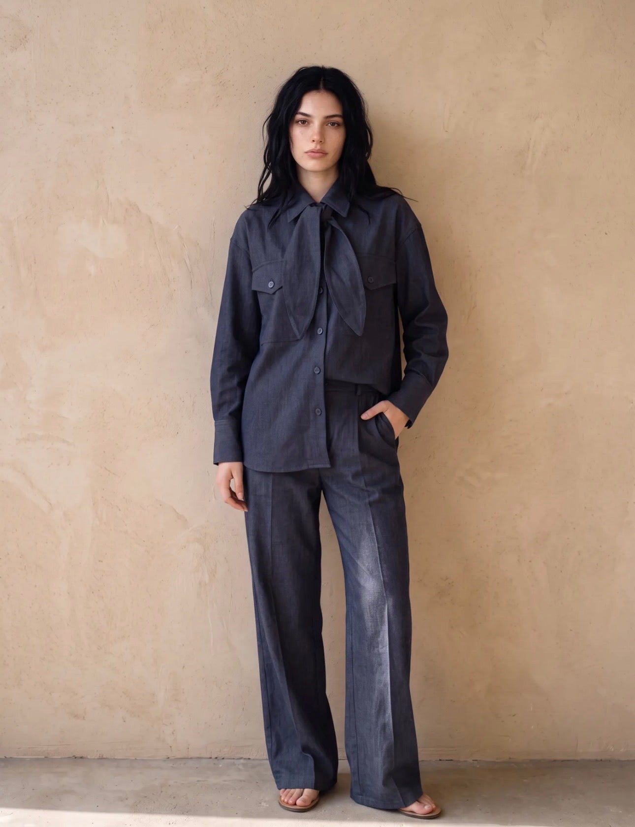 Hose Dark Blue Wide Leg