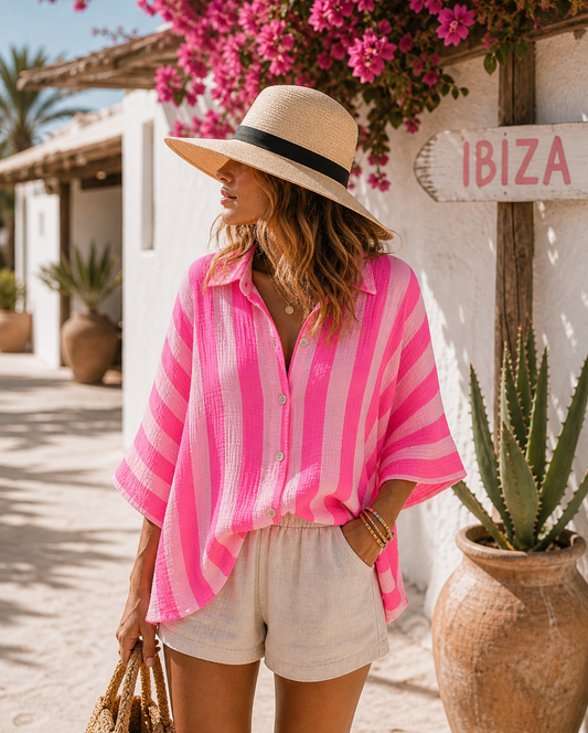 Bluse Musselin Streifen