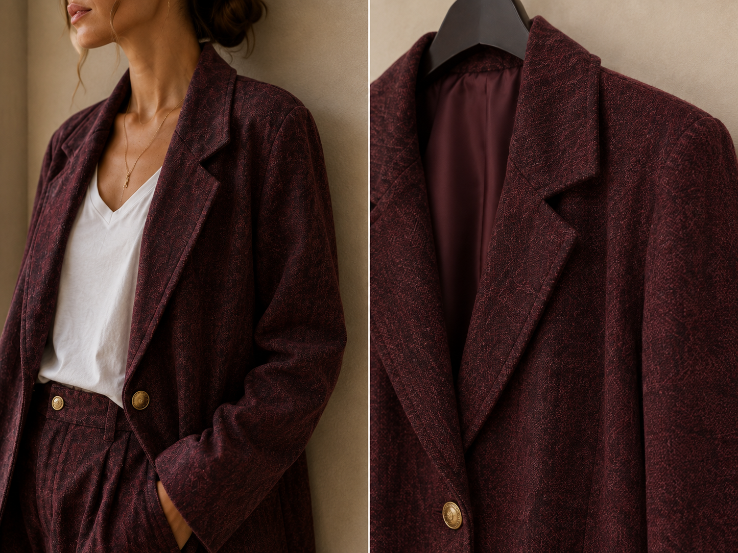 Blazer Oversize Fit Samt