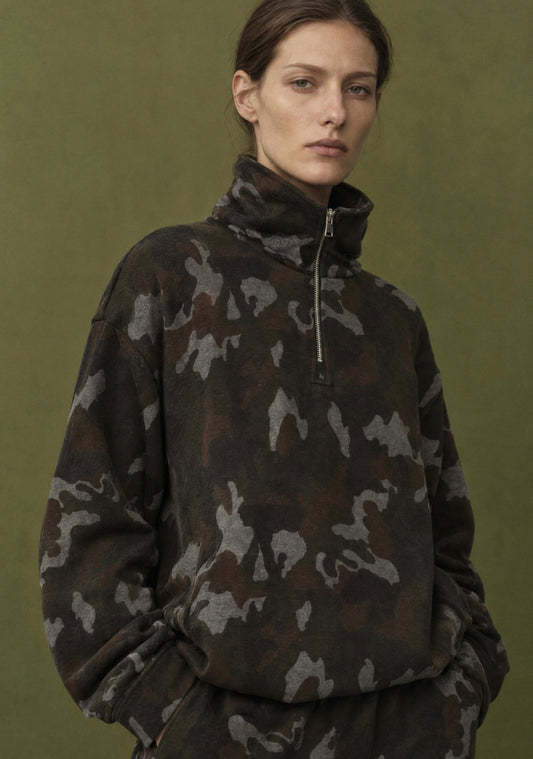 Sweatshirt aus Fleece-Stoff mit Tarnmuster