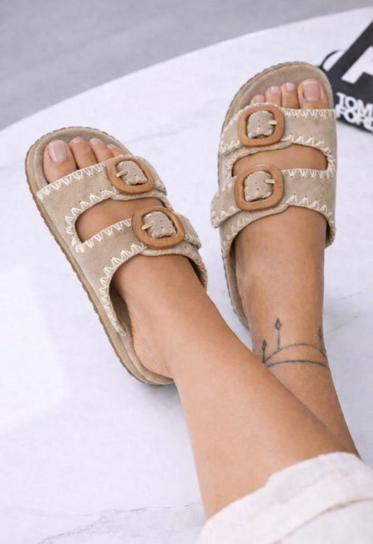 Slipper Velours Beige