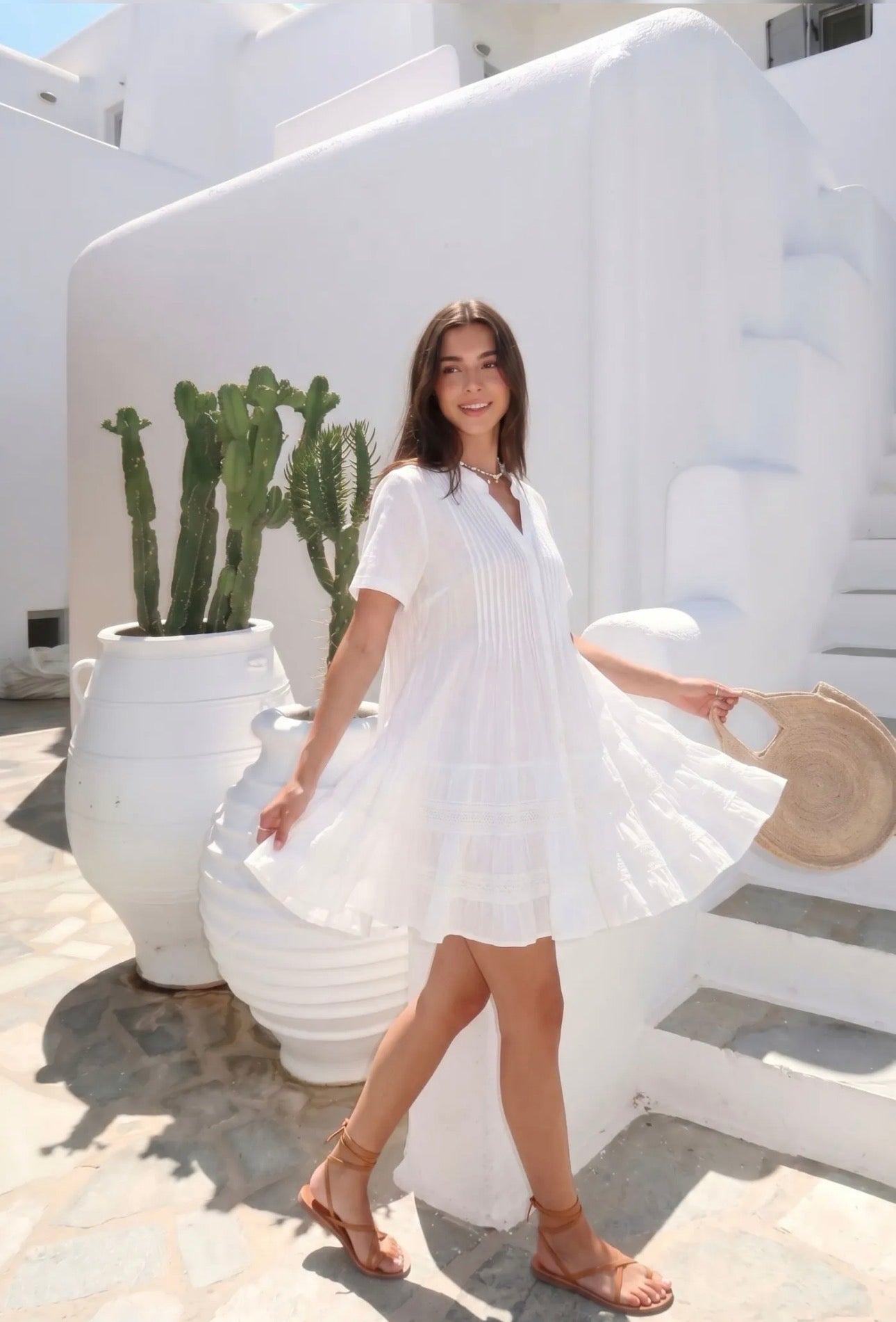 Kleid Weiß Tunika