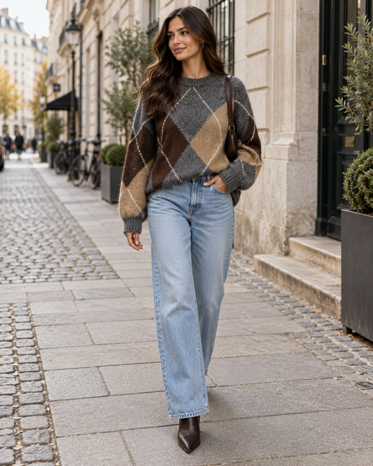 Strick Pullover Highland – mit Rautenmuster