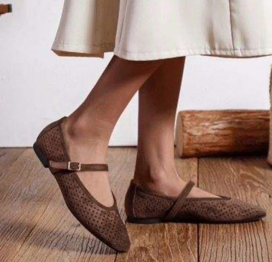 Ballerina Velours Braun