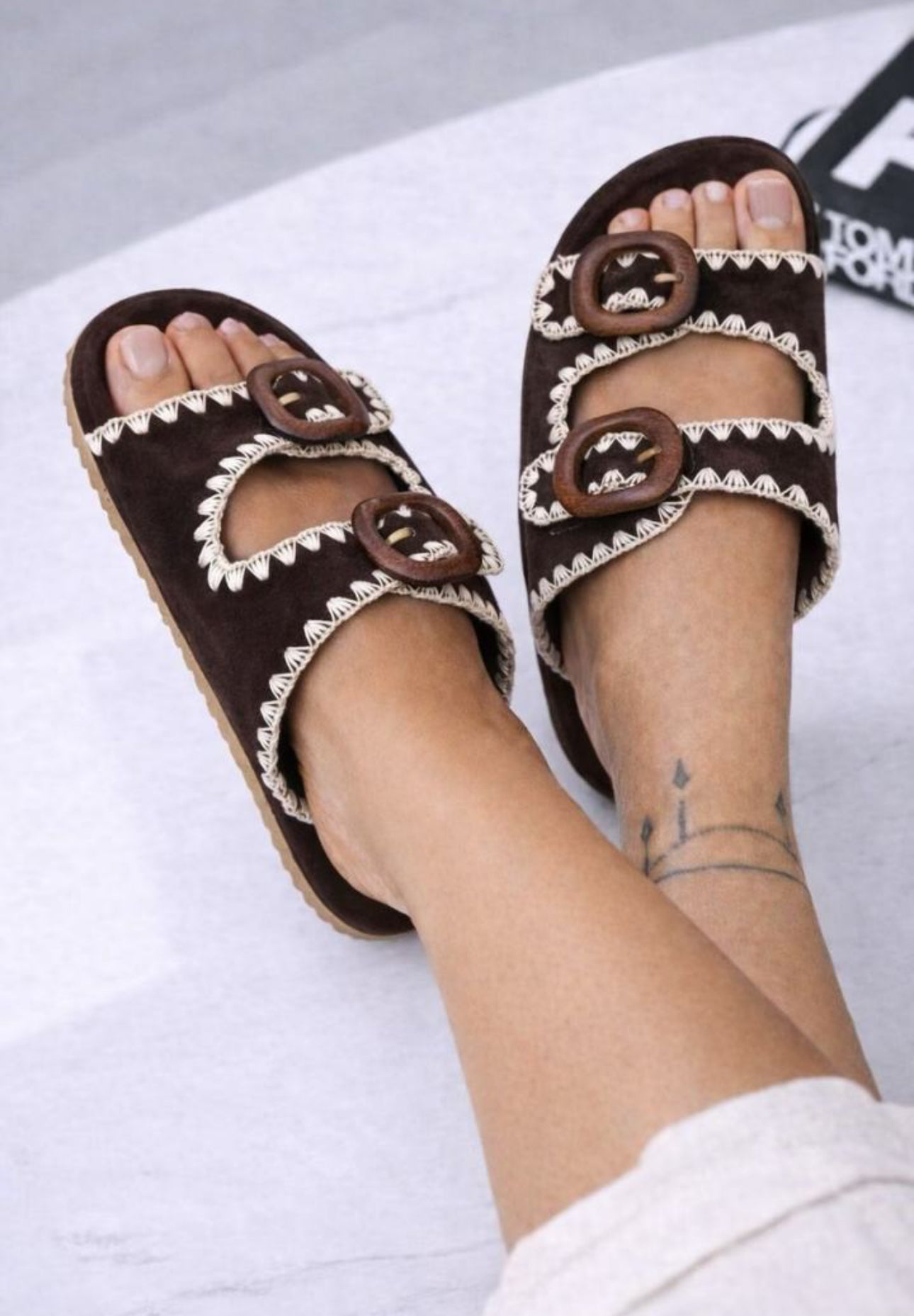 Slipper Velours Braun