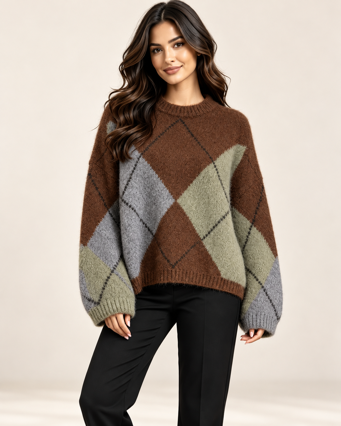 Strick Pullover Highland – mit Rautenmuster