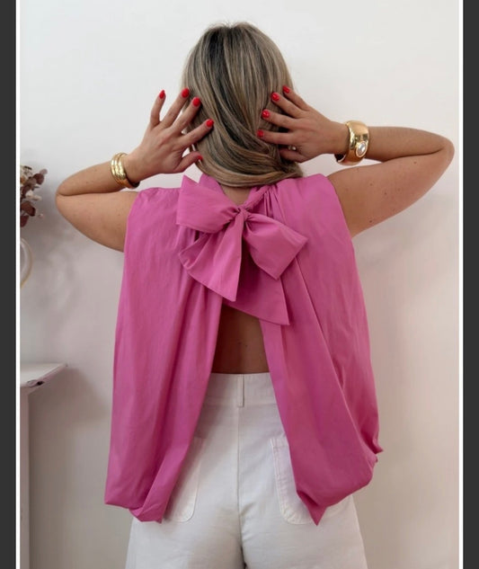Bluse Schleife kurzarm