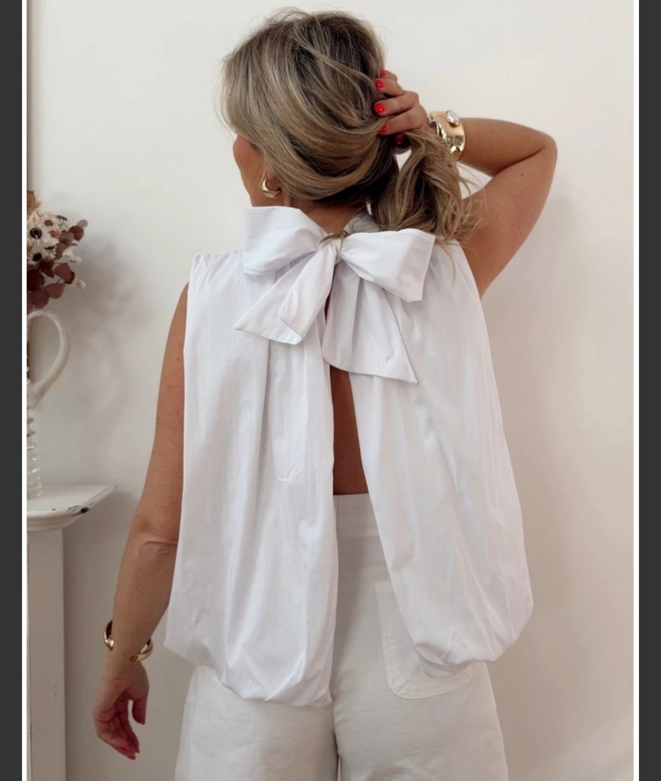 Bluse Schleife kurzarm