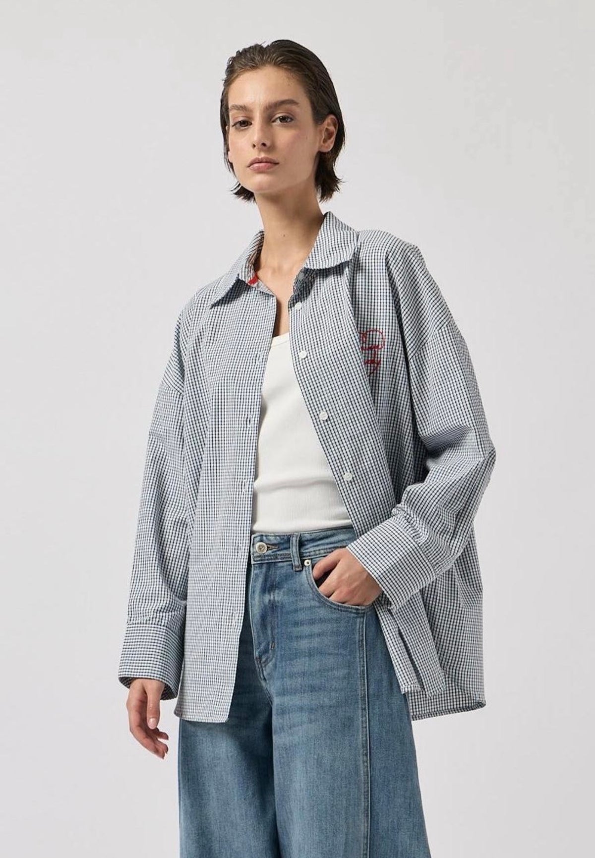 Bluse Karo Blau