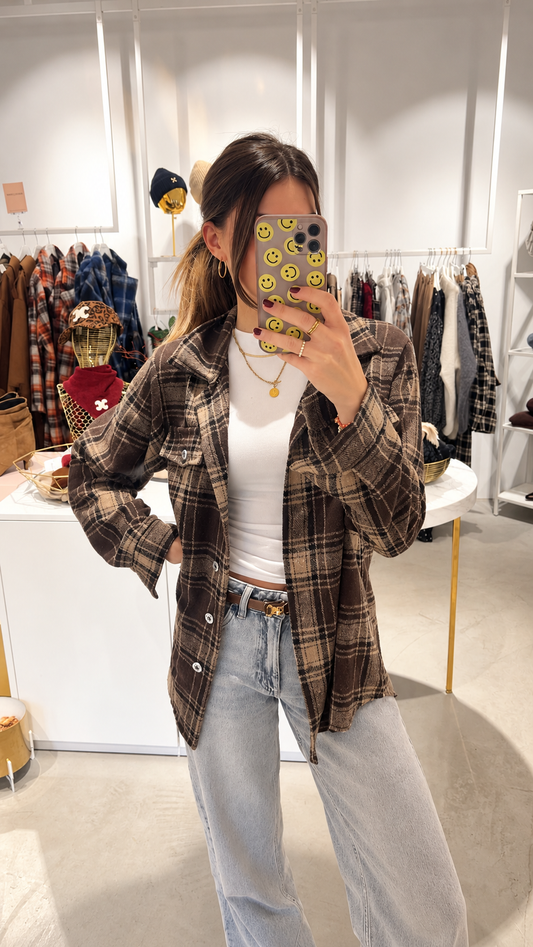 Karohemd Flanell Braun