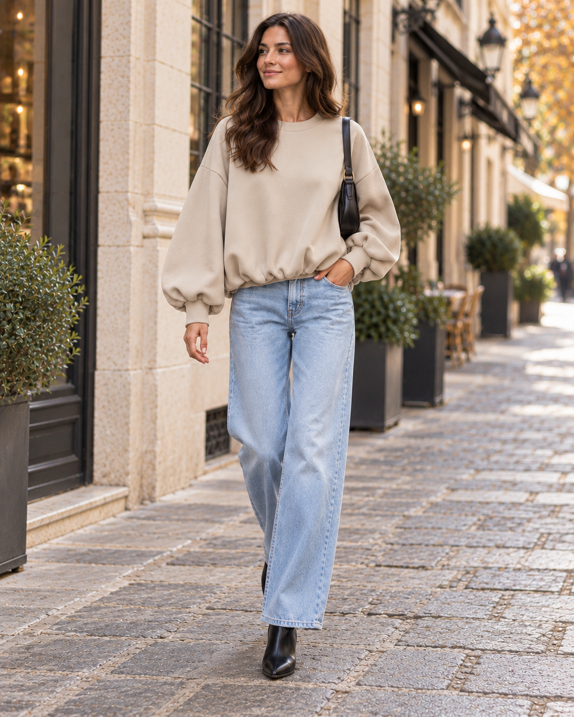 Sweater Cozy Muse – mit Ballonärmeln