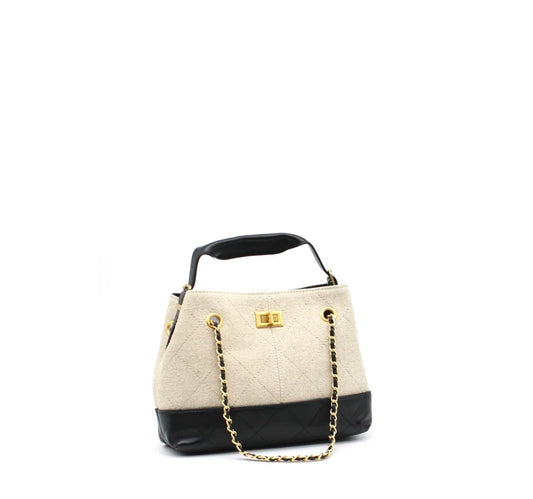 Tasche Beige Schwarz