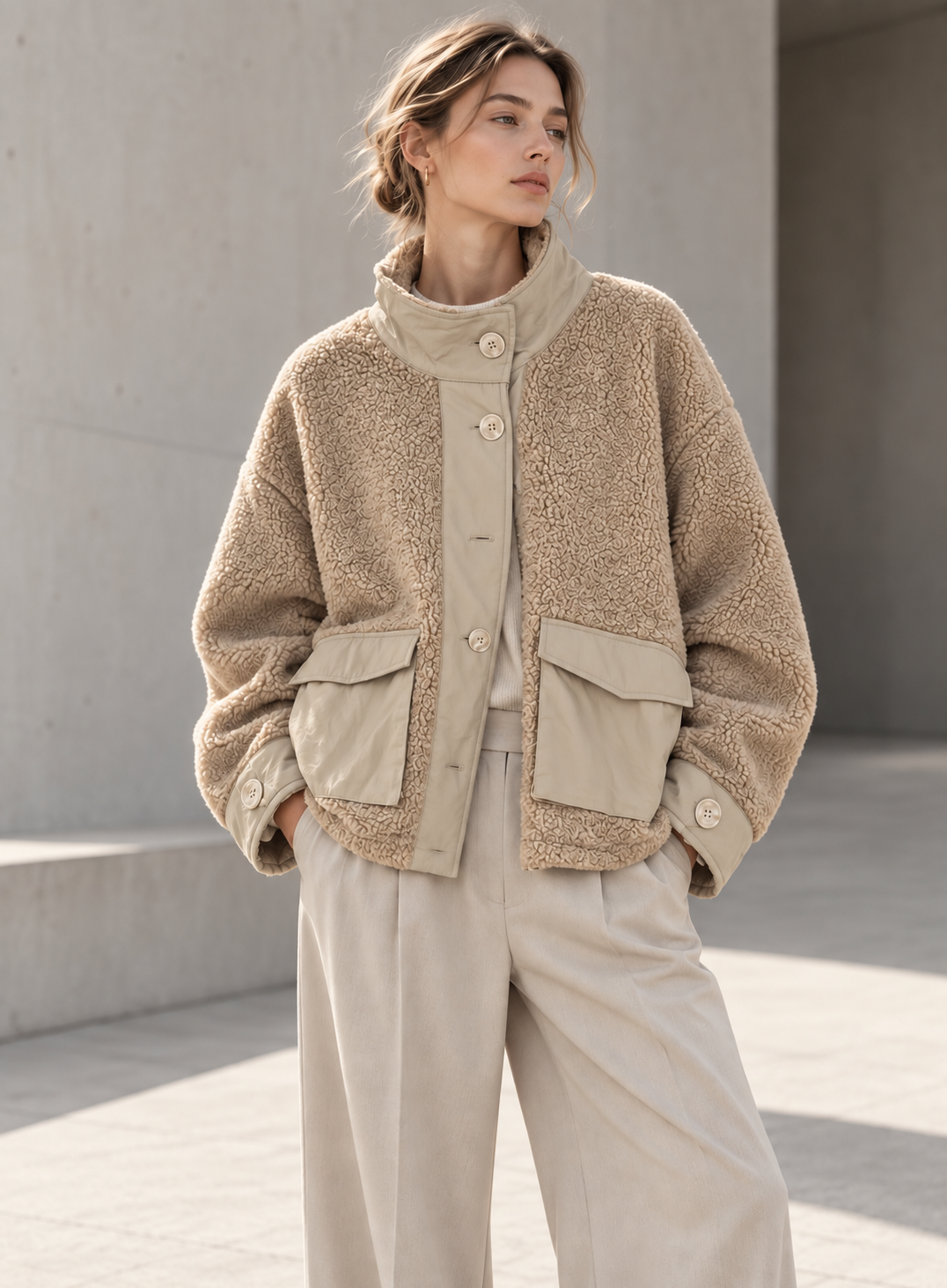 Teddyjacke Beige
