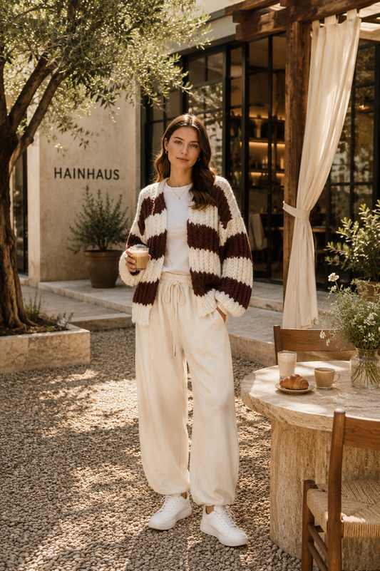 Cardigan Streifen Grobstrick