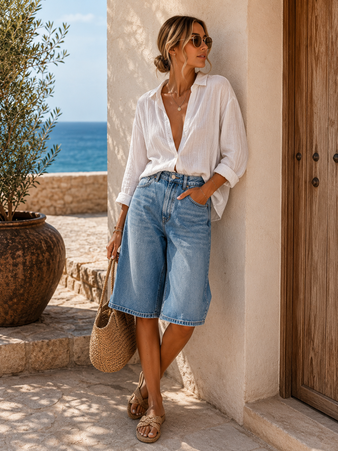 Jeans Bermuda Midi Shorts