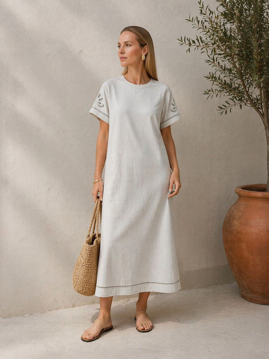 T-Shirt Kleid Beige