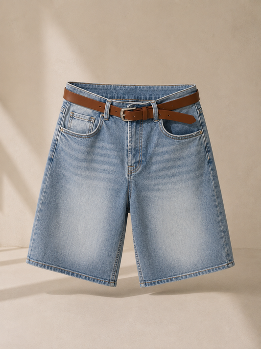 Bermuda Jeans mit Gürtel