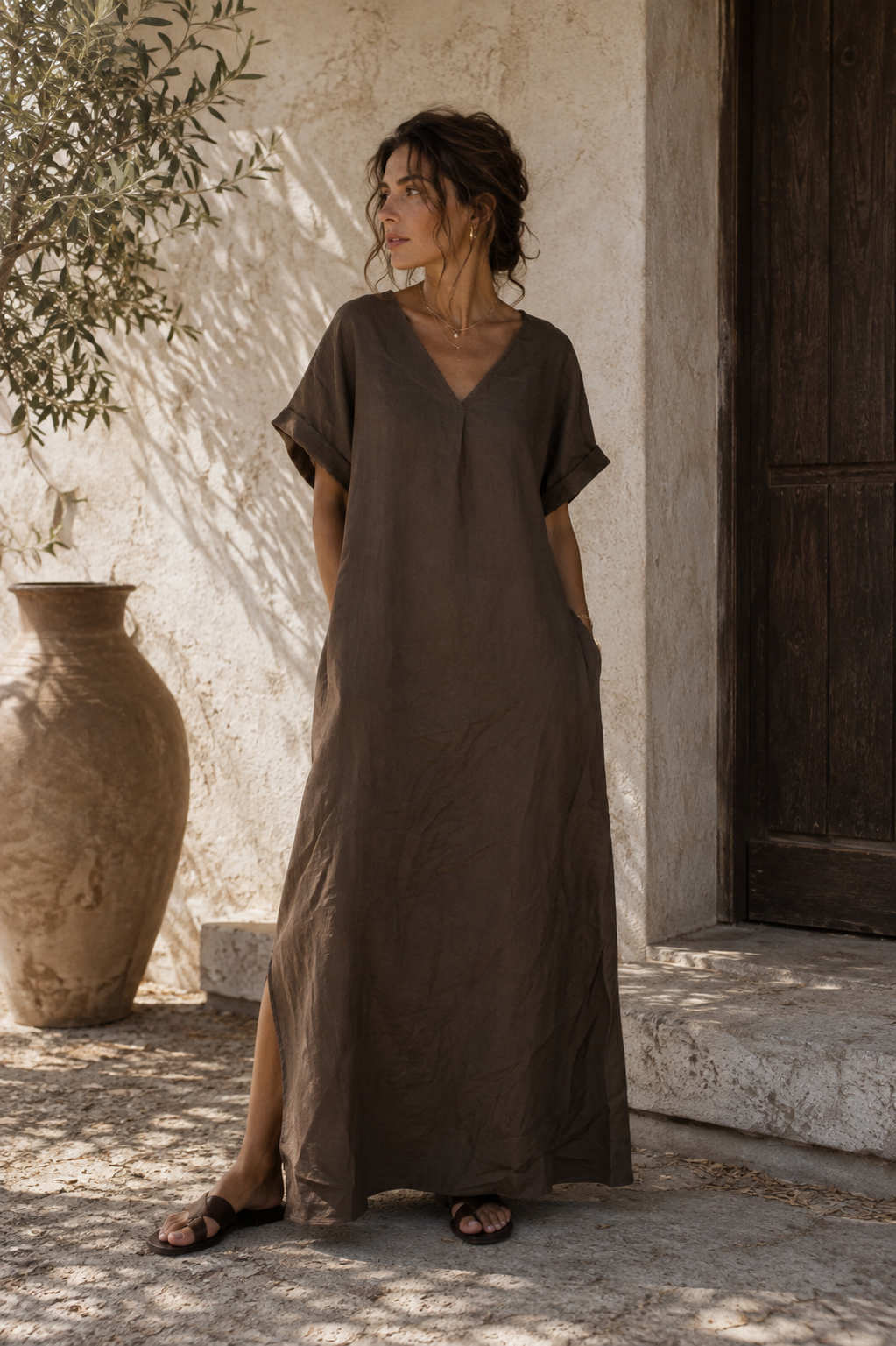 Kleid Lang Leinen