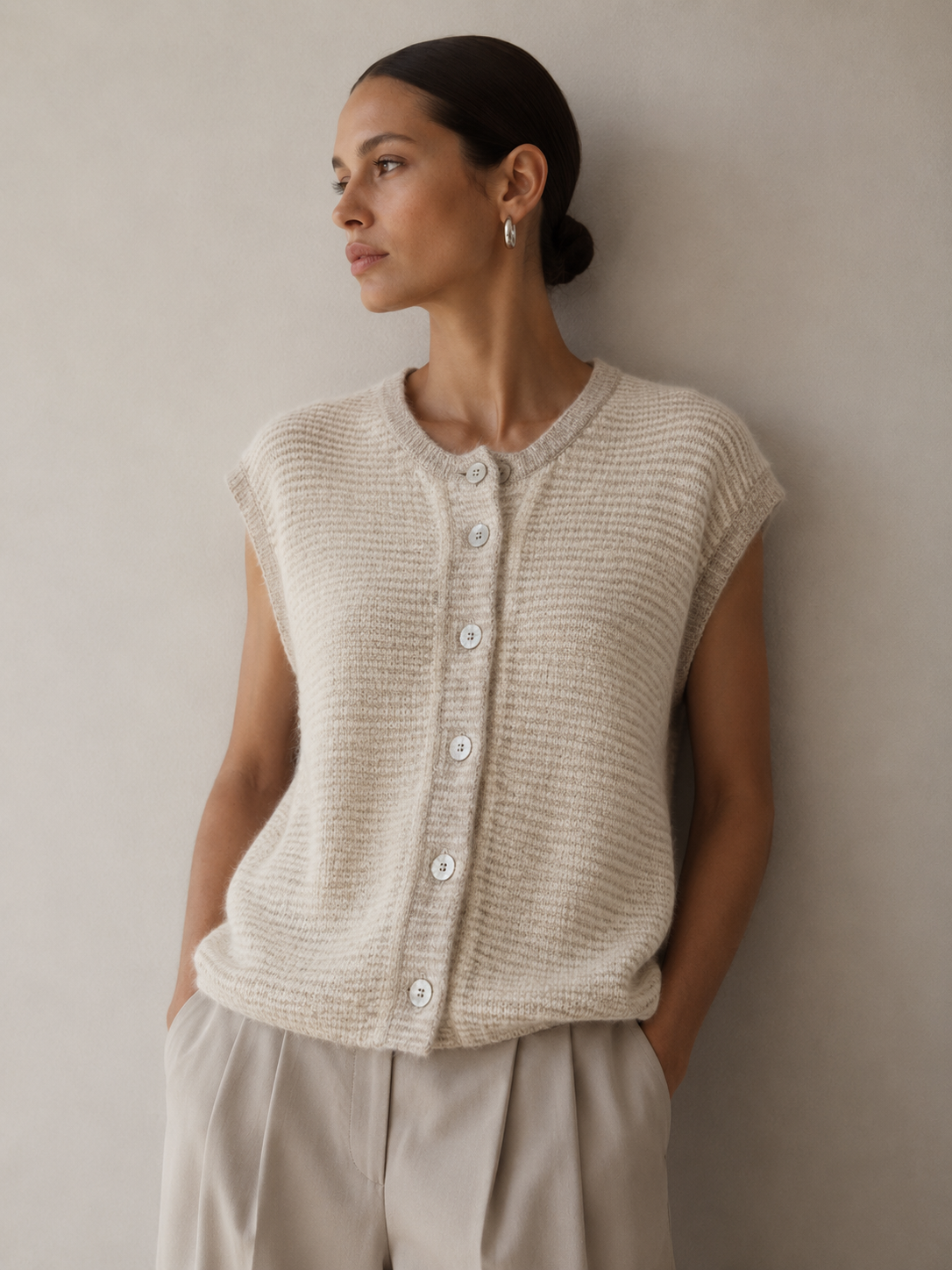 Cardigan ohne Arm Streifen