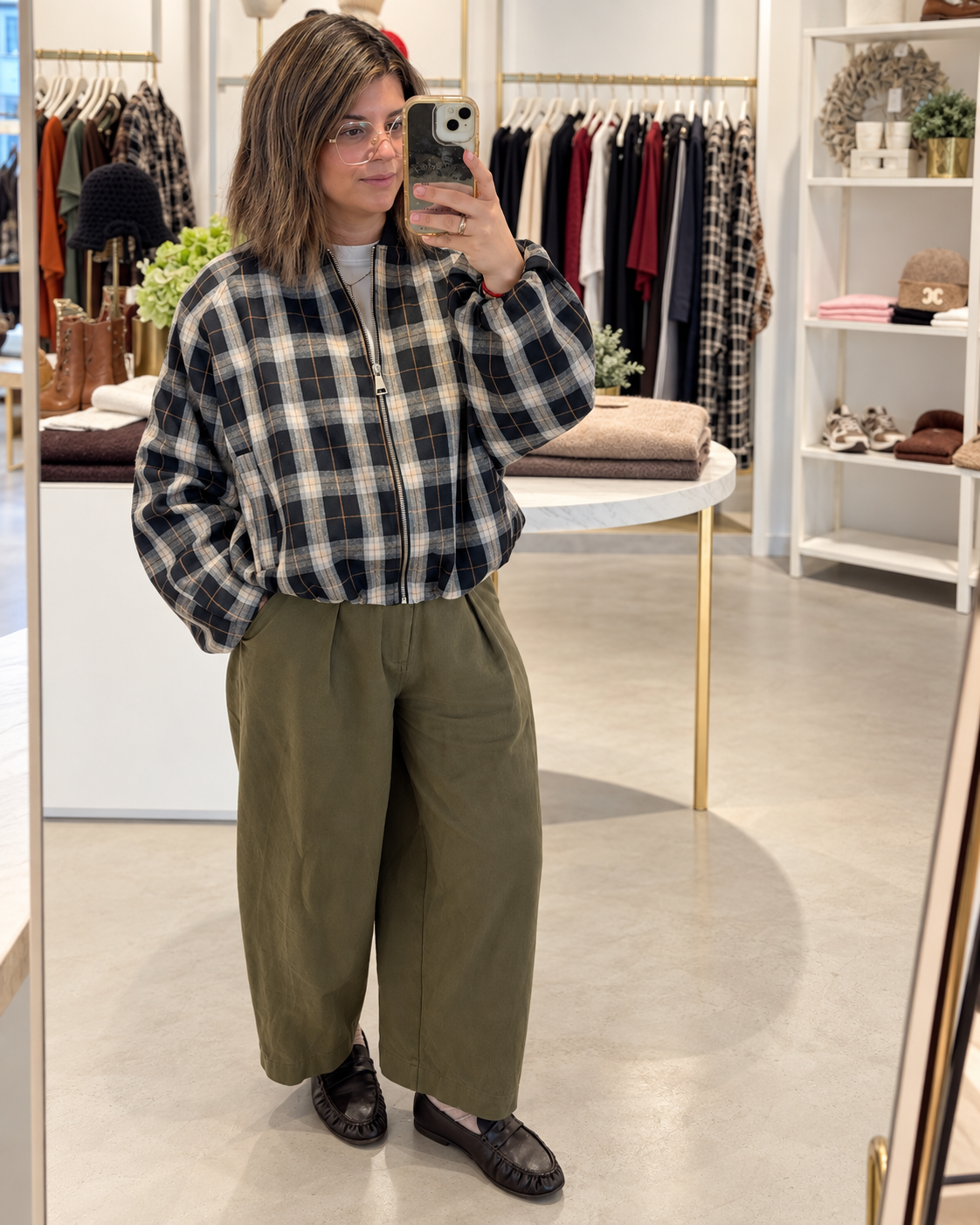 Jacke Bomber KARO Schwarz