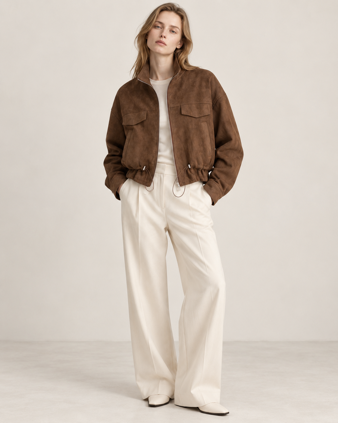 Jacke Wildleder Optik mit Rayon