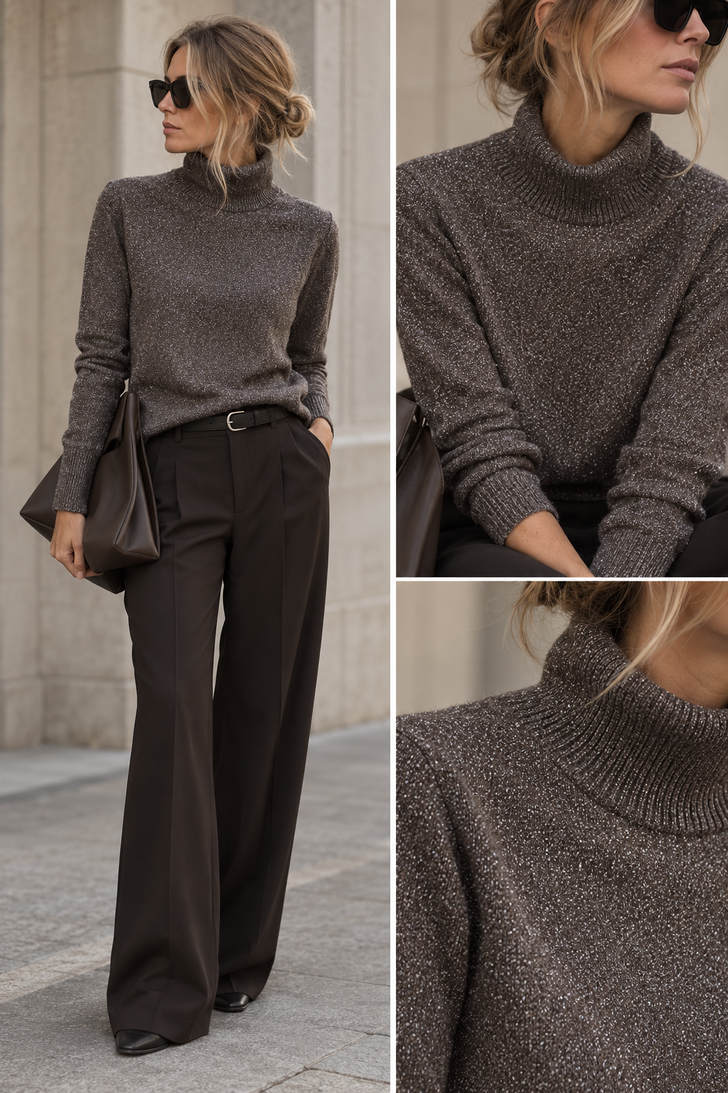 Rollkragen Pullover Glitzer