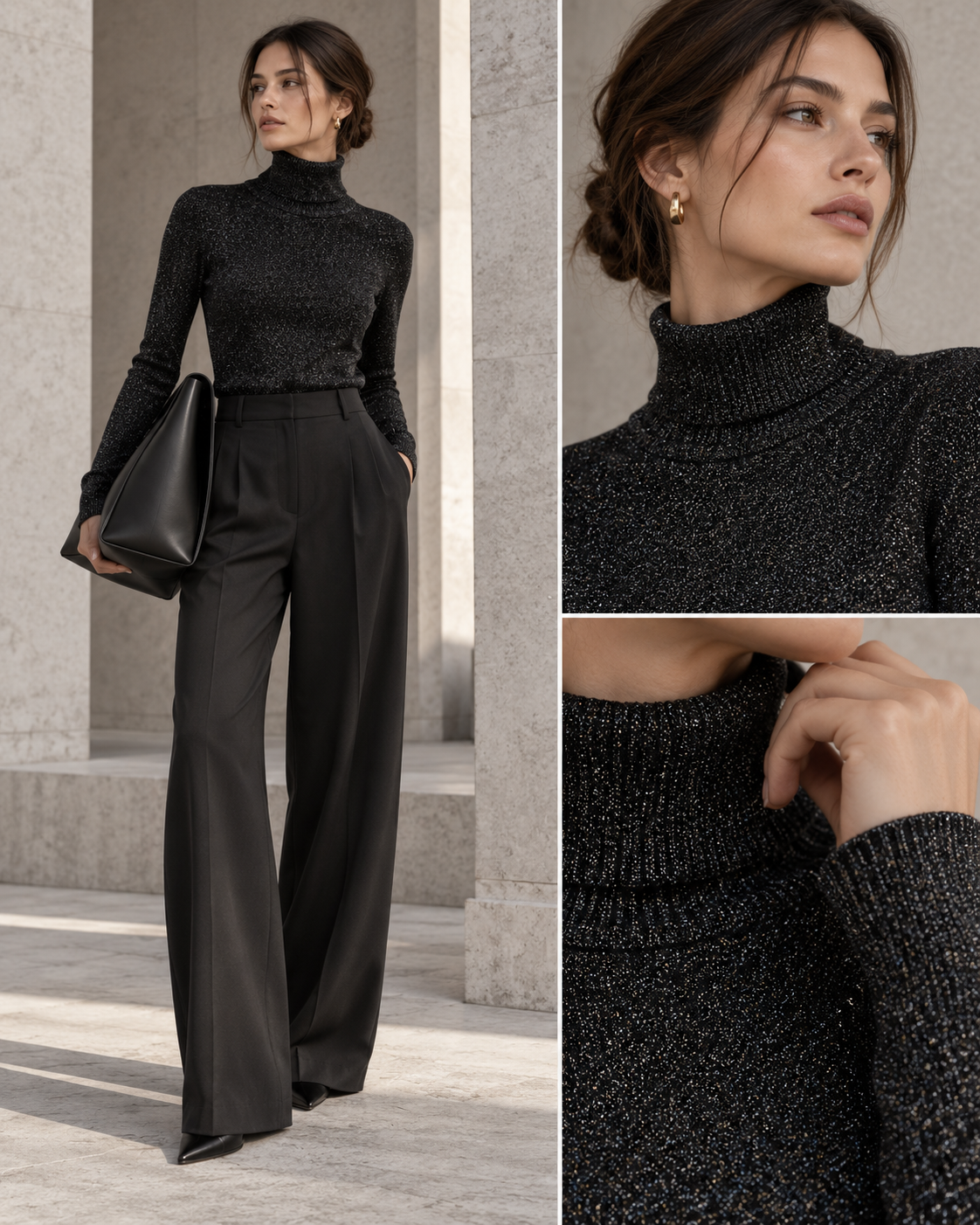 Rollkragen Pullover Glitzer