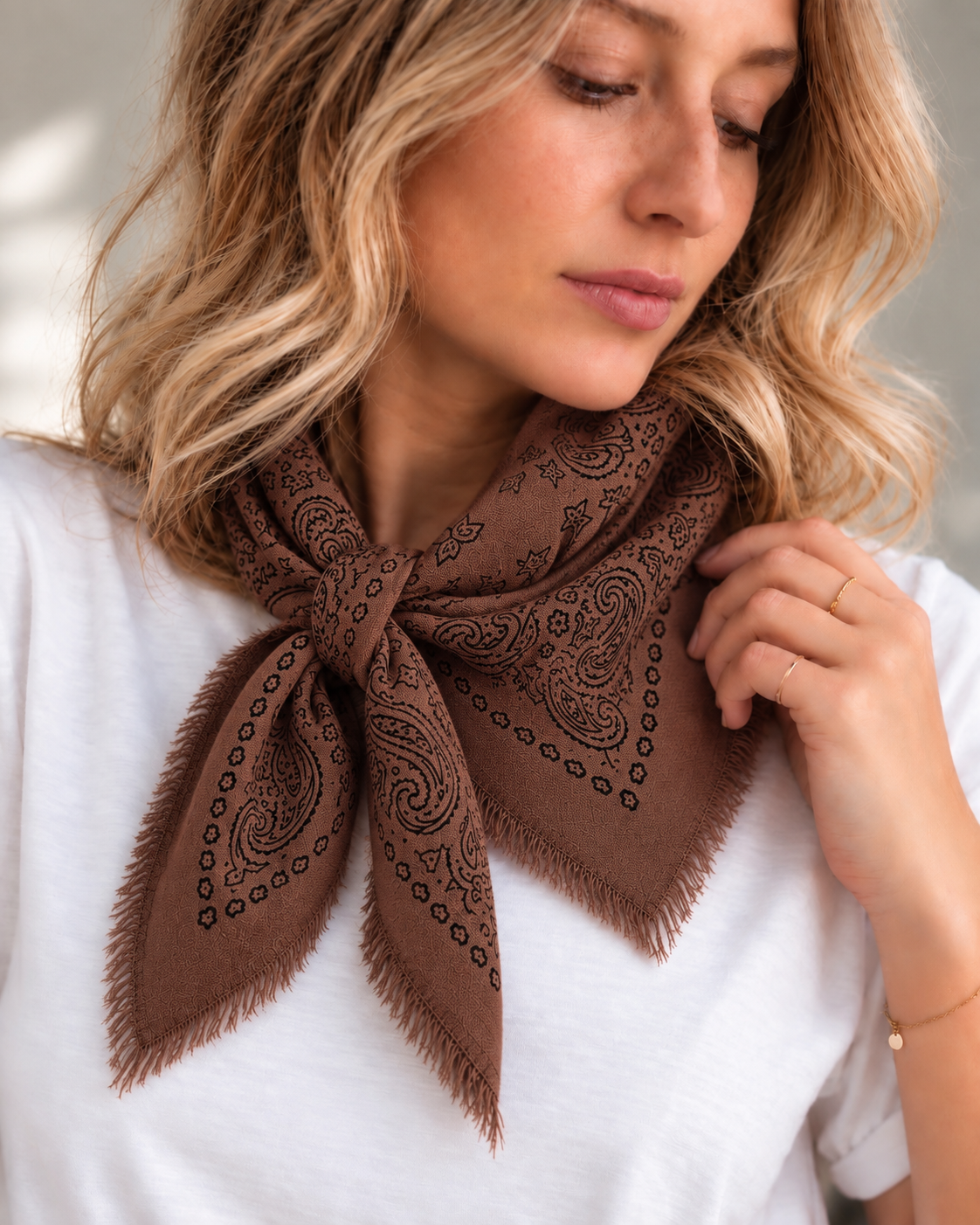 Tuch Paisley Dunkelbraun